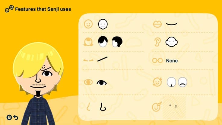 Vinsmoke Sanji Mii features guide