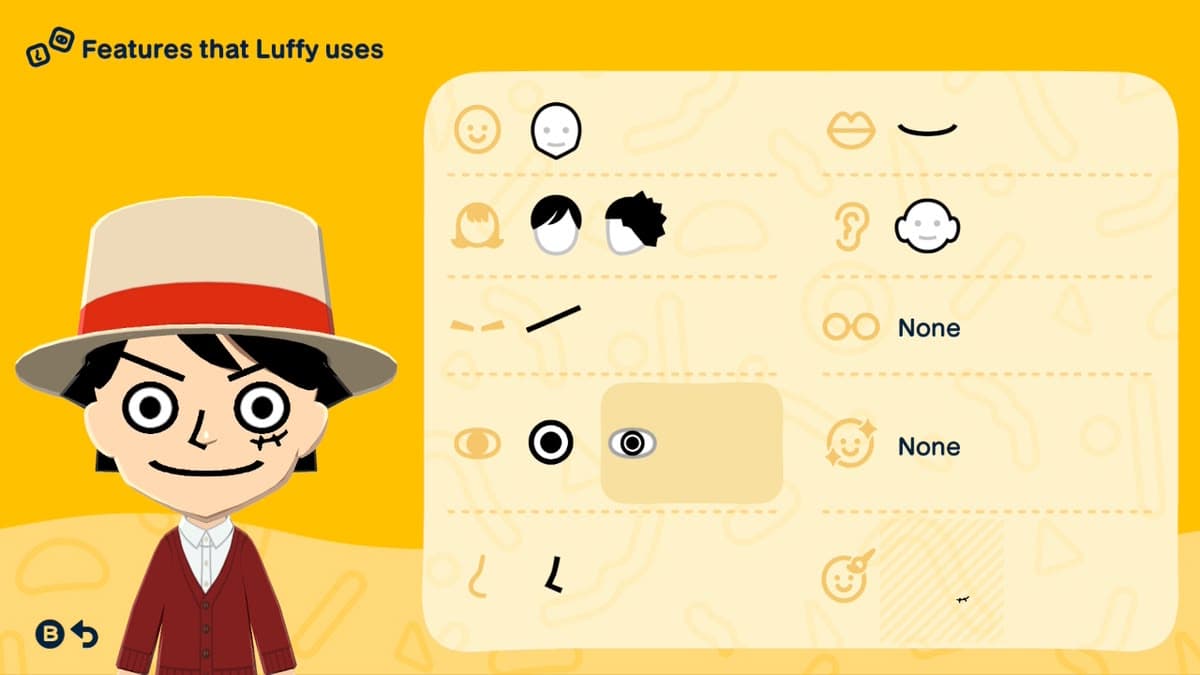 Monkey D. Luffy Mii features guide