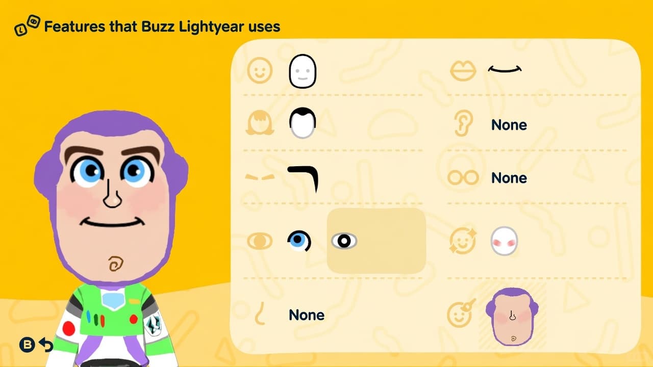 Buzz Lightyear Mii features guide