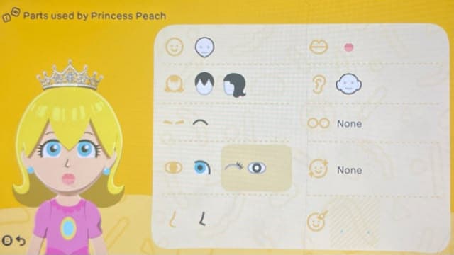 Princess Peach Mii features guide