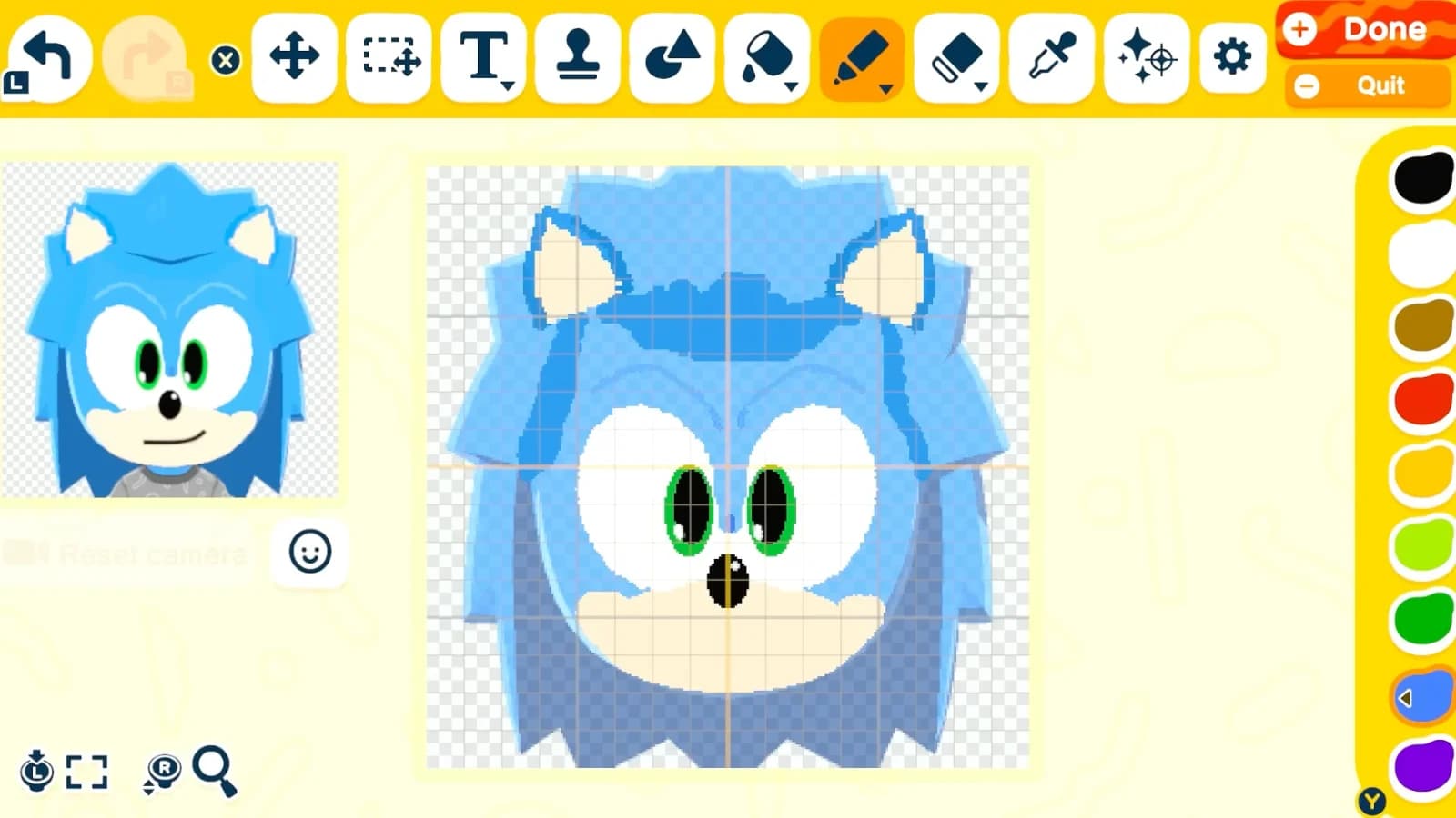sonic Mii facepaint